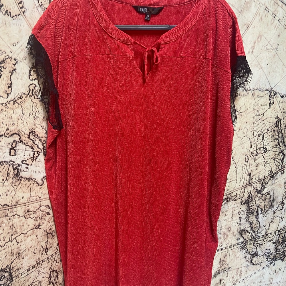 NWT LuLaRoe Grace Elegant Collection Red Women's Top 3XL